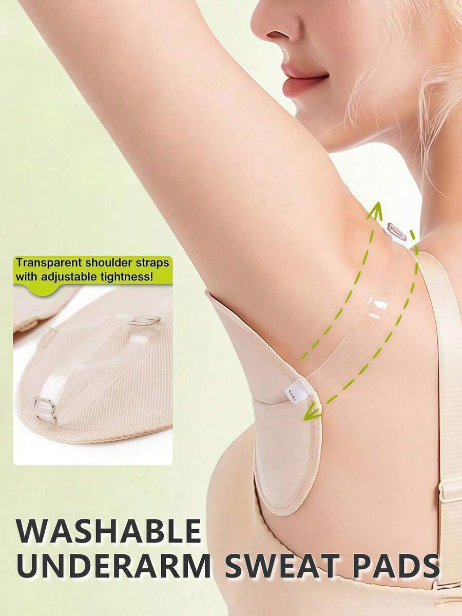 12/6/4/2pcs Washable Underarm Sweat Pads For Women And Men, Armpit Sweat Absorbing Guards, Dress Sweat Perspiration Pads,Waterproof Absorbent Pad For Underarm And Shoulder, Sweat-Proof And Quick-Drying Body Care For Travel,Sport,Outdoor - one-size - View 1