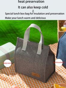 1pc New Fashion Lunch Bag, Reusable Lunch Tote Bag, Insulated Lunch Box Bag, Large Capacity Lunch Bag