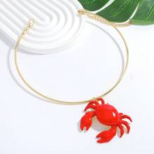 1pc Exaggerated Unique Spiral Metallic Necklace, Perfect For Beach Vacation And Party