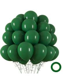 15/45/100PCS 5/10/12inch Blackish Green Balloons Latex Balloons Helium Balloons For Birthday Graduation Shower Wedding Holiday Party Decoration, Green Ribbon