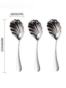 1/2/3件套不锈钢长柄公勺，厚碗深勺，适用于家庭、餐厅、自助餐厅、学校用品 - 彩色 - 查看 18