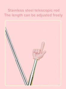 1 件伸缩式教师指示棒，可伸缩手指形指示棒，教学棒，适用于课堂白板演示，便携