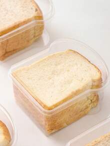 4件套户外野餐面包三明治便携式携带盒透明可视三明治吐司面包盒三明治盒创意面包包装盒透明食品包装盒家用三明治储存容器无需贴纸