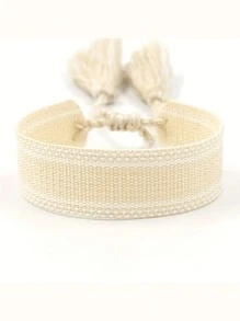 1pc Customized Name Woven Bracelet, DIY Embroidered Tassel Wristband, Commemorative Holiday Gift, Personalized Tassel Friendship Bracelet, Embroidered Bracelet, Mother's Day Customized Name Bracelet, Colorful Boho Embroidered Name Couples Bracelet, Adjustable Multi-Color Couples Embroidered Name Bracelet, Personalized Birthday Gift For Friends, Christmas Embroidered Bracelet, Customized Fashionable Student Bracelet, Dopamine Colorful Bracelet, Customized Embroidered Woven Bracelet,Black,Pink,White,Blue,Stylish,Colorful,Vintage,Simple,Unisex,Casual,Cuties,Custom,Personalized,Unique,Ideal Gifts For Him,Ideal Gifts For Her,Her,Boyfriend,Girlfriend,Dad,Mom,Family,Friends,For Anniversaries,For Birthdays,For Graduation,For Prom,For Party,Chic Autum, Chic Winter