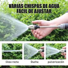 Kit de lavadora de alta presión 2-en-1 con manguera doble - Portátil, lanzador de agua de alta presión para coche, hogar y uso al aire libre - Ideal para limpiar vehículos, neumáticos, barcos, ventanas y más, equipo de chorro de agua | Diseño de manguera doble | Tamaño compacto - Negro - Ver 4