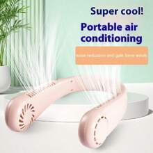 Rechargeable Portable Necklace Fan - Outdoor Sports Bladeless Personal Fan - Hands-Free Cooling Solution Fan, Mini Neck Wearable Bladeless Fan, USB Rechargeable Suspended Fan, Air Cooler, Cooling Wearable Neck Fan, 800mAh