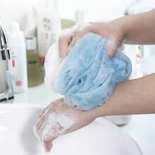 3 Piece Kit Bath Accessories Shower Glove And Exfoliating Band Body Cleaning Sponge Soft Nylon Loofah Esupuma - 粉色 - 查看 7
