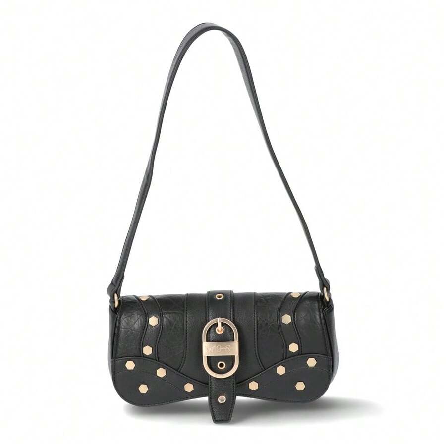 Jessica Simpson Women's Courtney Faux Leather Flap Shoulder Handbag, Meteorite - meteorite - View 1