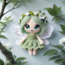 Kit de Principiante de Ganchillo DIY que incluye instrucciones, materiales para el set de artesanía de tejer Hada Mariposa, decoración hecha a mano, acento sanador para el hogar, regalo de creatividad, que incluye gancho y hilo para colgar/adornos, accesorios de color aleatorio, adecuado para cumpleaños, Navidad, Día de San Valentín, Día de la Madre