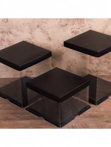 1pc,6in Transparent Cake Box Artificial Rose Foam Bear Packaging Box Valentine's Day Flower Gifts Box Wedding Birthday Party Decor (No Accessories)