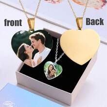 Custom Heart Pendant Necklace - Personalized Dog Tag Photo, Stainless Steel, Ideal For Couples, Valentine's Day And Christmas Gifts,Silver,Stylish,Colorful,Vintage,Simple,Unisex,Casual,Cuties,Custom,Personalized,Unique,Ideal Gifts For Him,Ideal Gifts For Her,Her,Boyfriend,Girlfriend,Dad,Mom,Family,Friends,For Anniversaries,For Birthdays,For Graduation,For Prom,For Party,Jewelry,Jewelry,Chic Autumn,Jewelry & Watches,Customized Fashion Photo Necklaces - Multicolor - View 27