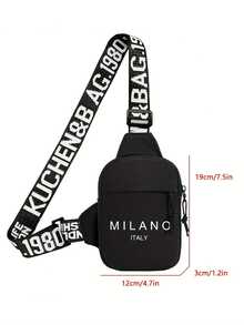 Personalized New Men's Milan Print Chest Bag/Waist Bag, Convenient To Carry, Can Be Used As Shoulder Phone Bag, Casual Commuter Messenger Bag/Waist Bag/Holiday Bag