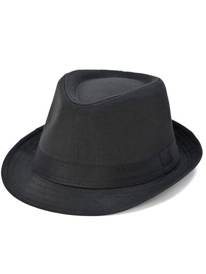 1pc Solid Color Minimalist Fedora Hat, Casual British Style Panama Cap Suitable For Men And Women, Ideal For Christmas, Halloween, New Year Party, Travel