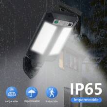 Luminarias solares al aire libre, luces nocturnas, sensor de movimiento, faros de pared para calles y jardines al aire libre, con mando a distancia, 3 modos, función a prueba de agua, adecuados para estacionamientos, jardines, terrazas, canchas de baloncesto, campos de deporte y patios.