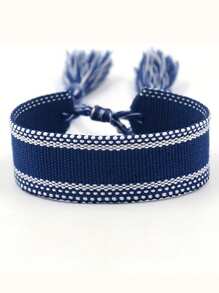 1pc Customized Name Woven Bracelet, DIY Embroidered Tassel Wristband, Commemorative Holiday Gift, Personalized Tassel Friendship Bracelet, Embroidered Bracelet, Mother's Day Customized Name Bracelet, Colorful Boho Embroidered Name Couples Bracelet, Adjustable Multi-Color Couples Embroidered Name Bracelet, Personalized Birthday Gift For Friends, Christmas Embroidered Bracelet, Customized Fashionable Student Bracelet, Dopamine Colorful Bracelet, Customized Embroidered Woven Bracelet,Black,Pink,White,Blue,Stylish,Colorful,Vintage,Simple,Unisex,Casual,Cuties,Custom,Personalized,Unique,Ideal Gifts For Him,Ideal Gifts For Her,Her,Boyfriend,Girlfriend,Dad,Mom,Family,Friends,For Anniversaries,For Birthdays,For Graduation,For Prom,For Party,Chic Autum, Chic Winter