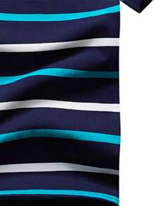 Men's Lapel, Stripes, Short Sleeves, Casual Fashion Style, Summer Golf, Everyday Casual
