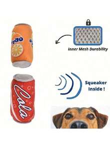 1pc Cute Latte Design Pet Chewing Squeaky Plush Doll, Dog Interactive Bite Doll - Multicolor - View 7