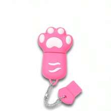 Biyetimi Cat Paw USB Flash Drive 64GB Black Cartoon Memory Stick Free Key Chain Pen Drive 128GB 32GB Creative Gifts For Kids U Disk
