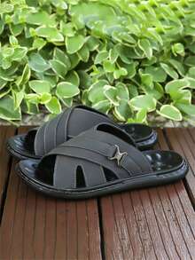 Nuevas sandalias de verano para hombre, chanclas versátiles con suela blanda antideslizante, sandalias de moda casuales de talla grande - Negro - Ver 2