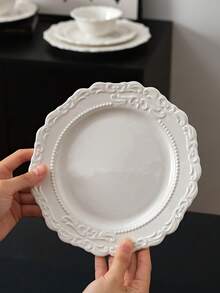 DearDali 手工巴洛克风格浮雕陶瓷餐具套装，家庭厨房意大利面盘甜品盘，酒店餐厅西餐盘，欧式早餐盘 - 彩色 - 查看 10