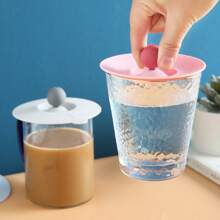 4/1pc High-Quality Cup Lids With Spoon Clip, Round Silicone Cup Lid, Tea Cup Lid, Water Cup Lid, Mug Lid, Dust-Proof And Leak-Proof Seal, Keeps Drinks Fresh