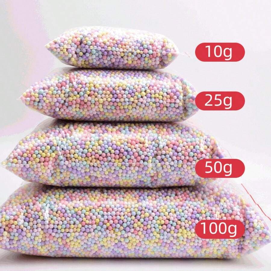 4mm-6mm Colorful Foam Beads, 10g/25g/50g/100g, Suitable For Gift Filling, Can Be Used For Glass Bottle Filling, Wishing Bottle Filling, Gift Box Filling And Other Gift Fillings. Ideal Choice For Valentine's Day Party, Birthday, Wedding And Gift Box Filling.