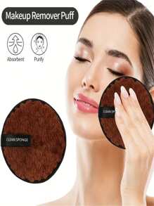 1PC Pineapple Slouchy Clean Water Makeup Remover Puff Round Washable Double-Sided Clean Wet Puff Makeup Remover Pad