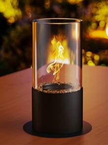 Desktop Tabletop Fireplace, Portable Ethanol Fireplace, Rectangular Outdoor Camping Alcohol Fireplace, Clean Burning Real Flame Desktop Fireplace