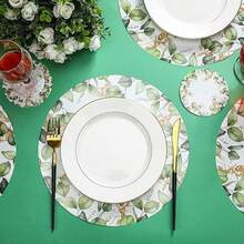 100pcs/Pack Pink Flower 13-Inch Disposable Paper Placemats, Suitable For Weddings, Parties, Restaurants, Country Homes, Kitchenware, Birthdays