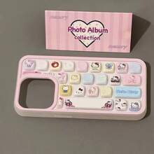 Sanrio Sanrio Cartoon Kurome Hello Kitty Creative Stereo Keyboard Phone Case Anti-Drop Apple Soft Case 13promax Phone Case 15 Protective Case 14 Cute 16 (Single Phone Case)