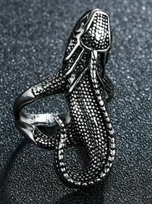 1 Pc Retro Biker Skull Ring For Men Silver Color Punk Gothic Rock Hiphop Open Ring Handmade Designer Jewelry Biker Accessories Gift