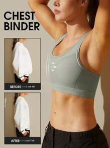 1pc Women Chest Binder, Style, Trans, Transgender, FTM, Les, Microplastic Shaping Vest, Adjustable Seamless Binding, Flattens Chest, Style Top