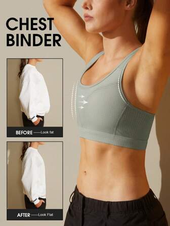 1pc Women Chest Binder Compression Tank Top, FTM Shapewear, Adjustable Seamless Bust Reduction Vest