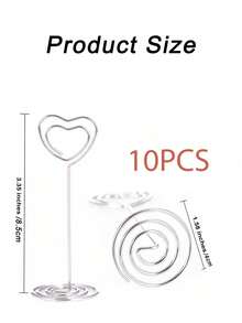10PCS Table Number Holders, Place Card Holders,Table Number Stands,Table Card Holder, Photo Picture Holders For Centerpieces, Wedding, Party, Birthday (Heart Shaped) - Multicolor - View 6