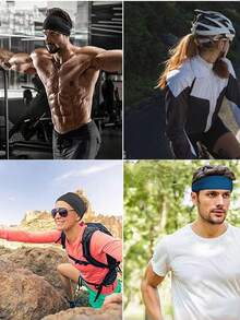 1/5 Stücke Herren Sport Stirnband (5 Stücke), feuchtigkeitsableitendes Stirnband, für Laufen, Radfahren, Fußball, Yoga, Stirnbänder, Herren Accessoires, Accessoires für Männer, Kopfaccessoires für Männer