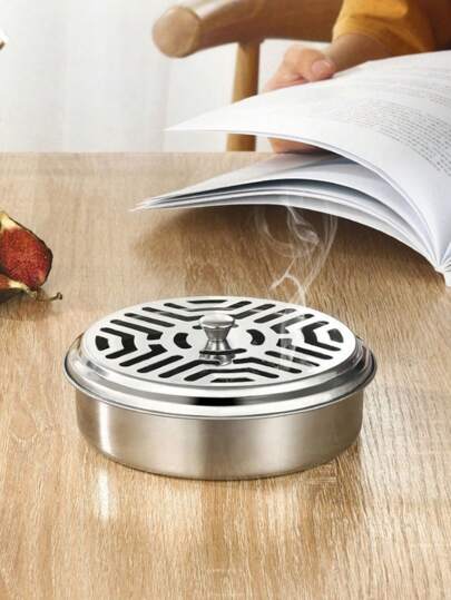 Queimador de incenso portátil repelente de mosquitos com tampa - silencioso, decorativo, sem necessidade de eletricidade, design hexagonal para uso doméstico e externo, ferramenta essencial para prevenção de mosquitos no verão