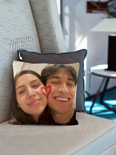 1pc Customized Pillowcase Suitable For Home Decoration, Valentine's Day, Christmas, Thanksgiving, Youth Photos, Couple Photos, Family Photos, Breathable, Lightweight, Washable, Funny, Cute, Love, Soft, Comfortable, Elegant, Simple, Custom, Ideal Gifts For Her, Him, Her, Dad, Mom, Family, Friends, Pets, For Mother's Day, For Valentine's Day, For Graduation, For Father's Day, For Youth's Day, For Weddings, For Housewarming, Sofa, Bed, Car, Tea Room, Bedroom, Bathroom, Living Room, Dining Room, Season Picks, Autumn Home Refresh,Fall Decor