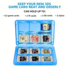 For 3DS Game Card Case - Compact 28-In-1 Holder For New 3DS, XL, DSi, DS & More - Durable ABS Storage Box, Catridge, NEW 2DS, NEW 2DS XL - Multicolor - View 9