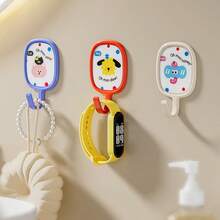 3pcs Dopamine Adhesive Hooks, Strong Load-Bearing, Adhesive Free, Suitable For Dorm, Bathroom, Kitchen, Wall, Plastic, Painless