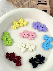 8pcs Multi-Color Random Cute Sweet Dopamine Macaron Color Candy Color Youthful Style Colorful Peach Heart Bow Knot Pendant DIY Handmade Necklace Bracelet Charm Earring Jewelry Accessory