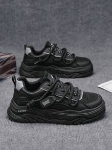 Zapatillas casuales de verano para hombres, diseño especial, de suela gruesa, transpirables, versátiles, con diseño atlético y deportivo, suela gruesa, aumentan la altura, duraderas, livianas, estilo retro robusto, para gimnasio