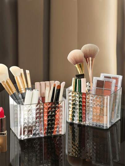 1pc Acrylic Transparent Desktop Makeup Brush Holder, Organizer Display Stand, Square Pen Holder, Home Decor, Suitable For Bathroom, Office Supply Storage Box Bag, Bags, Makeup Bag, Vanity, Travel, Make Up Bag, Organizer, Storage, Travel Essential, Makeup Organizer, Makeup Bags, Toiletry Bag, Desk Organiser, Cosmetic Bag, Makeup Pouch, Make Up Organizer, Vanity Accessories, Make Up Pouch, Make Up Bags, Jewellery Box, Pouch, Makeup Brush Holder, Brush Holder, Perfume Organiser, Pouch Bag,Gifts For Women,Christmas Gifts,Gift Ideas For Women,Room Decor