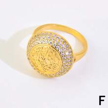 21k Gold-Plated Luxury Dubai Ring, Saudi Elegant Wedding Ring, Oman Islamic Women Party Jewelry - Coin Ring - View 9