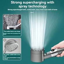 High Pressure Shower Head With Hose, Water-Saving Shower Head With 4 Spray Modes, Handheld Massage Shower Head With Pause Switch - Dark Grey - View 7