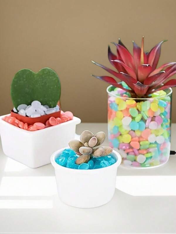1900pcs Luminous Resin Stones, Suitable For Creating Fairy-Tale Gardens, Decorating Lively Aquariums, And Beautifying Landscaping, Infusing Enchanting Charm Into Your Scenery Design