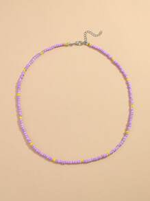 1pc Minimalist Beaded Necklace, Suitable For Daily Wear