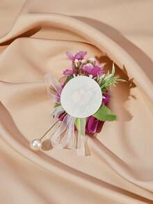 1 Stück elegante, minimalistische Rose Blumen Brosche, geeignet für Hochzeit, Ball, Party, Valentinstag Accessoires, Feste, Geburtstag - Heißes Pink - Übersicht 2