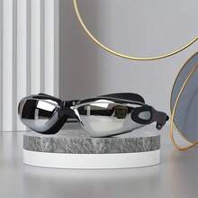 1 pieza, Gafas de natación antivaho y resistentes al agua de alta definición con tapones para los oídos para hombres y mujeres, gafas de natación de marco grande con electrochapado, gafas de natación para hombres y mujeres, equipo de natación - Correas de silicona de ajuste rápido, visión amplia - Perfectas para la piscina, la playa y la diversión del verano