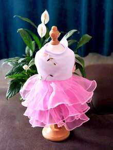 Pet Clothes, Dog Apparel, Cat Princess Pleated Dress, Puppy Costume, Dog Dress, Animal Outfit, European And American Hot-Selling Angel Wings Dress New Arrival Dog Clothes Princess Dress - Pink - View 7