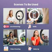 12/14 Inch USB Selfie LED Light Shooting + Desktop Tripod For IPhone Android, (Warm Color/Cold Color/Normal) Suitable For Live Makeup Vlog, Photography Accessories, Summer Gift - Black - View 7